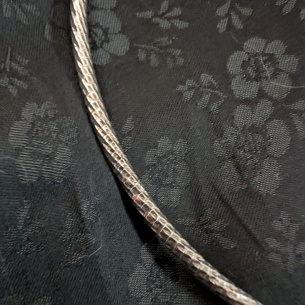 Sparkly Solid Sterling Silver Snake Chain Necklace Milor Italy 16 Inch - Picture 10 of 10